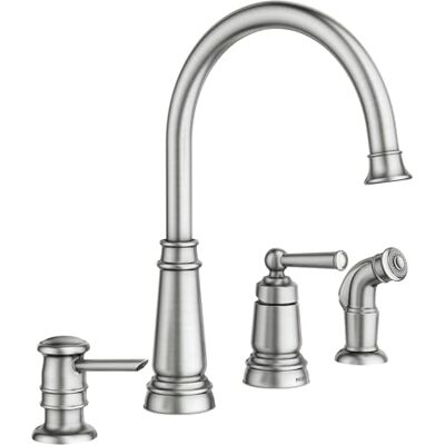 Moen Rubinetto monocomando ad Arco Alto, in Acciaio Inox Resistente alle Macchie, Confezione da 1 pz Moen Rubinetto monocomando ad Arco Alto, in Acciaio Inox Resistente alle Macchie, Confezione da 1 pz