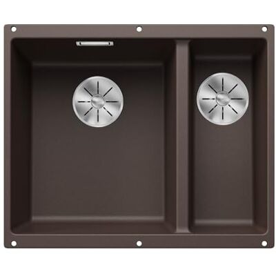 Blanco SUBLINE 340/160-U – Lavello da cucina sotto-top doppio per basi di lavello con larghezza di 60 cm – SILGRANIT – Marrone – 523557 Blanco SUBLINE 340/160-U – Lavello da cucina sotto-top doppio per basi di lavello con larghezza di 60 cm – SILGRANIT – Marrone – 523557