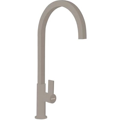 Schock Miscelatore Cucina NEW AQUAARCO T, Rubinetto Canna Alta Curvata Quadrata, Saving Apertura 90°, Rotazione Canna 360°, Ottone smaltato Grigio Tortora, Abbinabile ai lavelli, Made In Italy. Schock Miscelatore Cucina NEW AQUAARCO T, Rubinetto Canna Alta Curvata Quadrata, Saving Apertura 90°, Rotazione Canna 360°, Ottone smaltato Grigio Tortora, Abbinabile ai lavelli, Made In Italy.