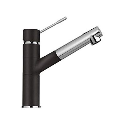 Schock Miscelatore New Aquaflex Monocomando Canna a Tubo con Doccetta Estraibile, Colore Nero Puro, h242 Schock Miscelatore New Aquaflex Monocomando Canna a Tubo con Doccetta Estraibile, Colore Nero Puro, h242