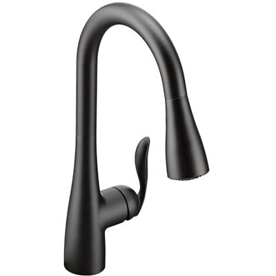 Moen Arbor Rubinetto da cucina a tiraggio, con potenza Boost e riflesso, nero opaco, 0,375 Moen Arbor Rubinetto da cucina a tiraggio, con potenza Boost e riflesso, nero opaco, 0,375