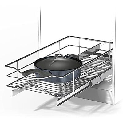 Zone Organizer estraibile 11" W x 21" D Organizzazione cestino da cucina sotto armadietto, metallo, Stile cestino, 14" W x 21" D Zone Organizer estraibile 11" W x 21" D Organizzazione cestino da cucina sotto armadietto, metallo, Stile cestino, 14" W x 21" D