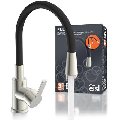 EISL Flexo Rubinetto flessibile per lavello da cucina, beccuccio alto con tubo soft touch, girevole a 360 gradi, rubinetto da cucina flessibile EISL Flexo Rubinetto flessibile per lavello da cucina, beccuccio alto con tubo soft touch, girevole a 360 gradi, rubinetto da cucina flessibile