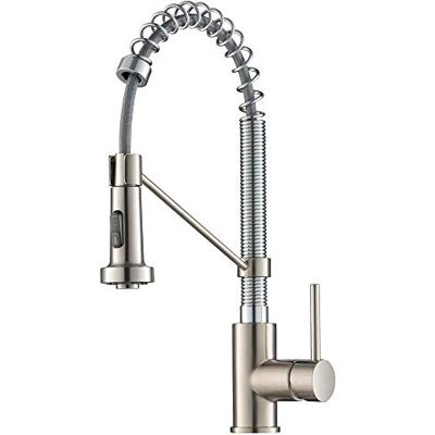 Kraus Bolden Commercial Style Rubinetto da cucina a 2 funzioni, monocomando, in acciaio inox/cromato, senza macchie, confezione da 1 Kraus Bolden Commercial Style Rubinetto da cucina a 2 funzioni, monocomando, in acciaio inox/cromato, senza macchie, confezione da 1