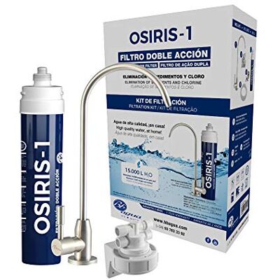 Bbagua Filtro acqua sotto piano di lavoro a doppia azione con rubinetto Osiride-1 Include filtro facile installazione e manutenzione Riduce cloro, sapori e odori dell'acqua. Bbagua Filtro acqua sotto piano di lavoro a doppia azione con rubinetto Osiride-1 Include filtro facile installazione e manutenzione Riduce cloro, sapori e odori dell'acqua.