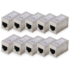 Digitus Accoppiatore RJ45 Cat 6-10 Pezzi Prolunga per Cavo LAN Connettore per Cavo di Rete Cat6 Compatibile Poe Accoppiatore modulare per Switch, DSL, Modem, Router, PC Argento Digitus Accoppiatore RJ45 Cat 6-10 Pezzi Prolunga per Cavo LAN Connettore per Cavo di Rete Cat6 Compatibile Poe Accoppiatore modulare per Switch, DSL, Modem, Router, PC Argento