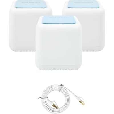 PNI GB1200 Gigabit Mesh Wi-Fi System Kit e 1bc S/STP CAT8 cavo di rete piatto U8015W 1,5 m PNI GB1200 Gigabit Mesh Wi-Fi System Kit e 1bc S/STP CAT8 cavo di rete piatto U8015W 1,5 m