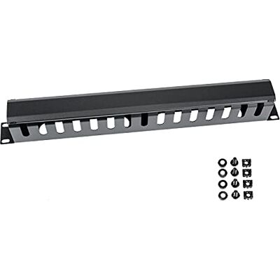 HMF 65451-02 Gestione cavi con copertura per armadio server porta cavi scrivania 19 pollici 1 U Nero HMF 65451-02 Gestione cavi con copertura per armadio server porta cavi scrivania 19 pollici 1 U Nero