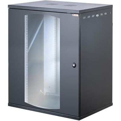 Techly Professional 366846 Armadio Rack 19" a Muro 16U P 600mm L 800mm Porta Vetro Nero Nero Techly Professional 366846 Armadio Rack 19" a Muro 16U P 600mm L 800mm Porta Vetro Nero Nero