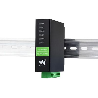 Waveshare Convertitore da RS485 a POE Ethernet a 2 canali Server Seriale Industriale Isolato, Funzionamento Indipendente a 2 canali RS485, Doppia porta POE Eth, Modbus/MQTT Gateway JSON Supporto Waveshare Convertitore da RS485 a POE Ethernet a 2 canali Server Seriale Industriale Isolato, Funzionamento Indipendente a 2 canali RS485, Doppia porta POE Eth, Modbus/MQTT Gateway JSON Supporto