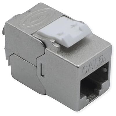 Roline RJ45 Keystone Cat6A STP schermato senza attrezzi GHMT modulo di rete certificato 10 Gbit LAN Keystone Jack alloggiamento in metallo per AWG22-26 pannello patch lattina argento Roline RJ45 Keystone Cat6A STP schermato senza attrezzi GHMT modulo di rete certificato 10 Gbit LAN Keystone Jack alloggiamento in metallo per AWG22-26 pannello patch lattina argento