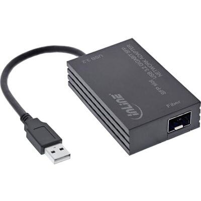 InLine Adattatore di rete da USB-A a SFP per connessioni in fibra ottica Gigabit Ethernet 10/100/1000 Mb/s compatibile con Windows, macOS, Linux, 66659N InLine Adattatore di rete da USB-A a SFP per connessioni in fibra ottica Gigabit Ethernet 10/100/1000 Mb/s compatibile con Windows, macOS, Linux, 66659N