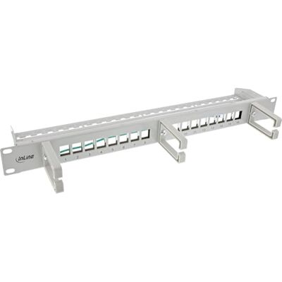 InLine ® Patchfeld 76822A Keystone, 19" 1U, con 3 staffe per cavi, pannello vuoto per rete e multimediale, montaggio a rack, colore grigio InLine ® Patchfeld 76822A Keystone, 19" 1U, con 3 staffe per cavi, pannello vuoto per rete e multimediale, montaggio a rack, colore grigio