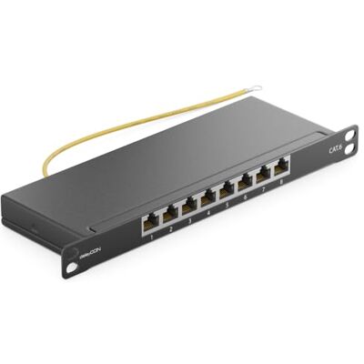 deleyCON Patch Panel 0,5 Unità Cat 6 Mini 8 Porte Desktop Montaggio a Rack 10 Pollici Server RJ45 Schermato TIA568A TIA568B Nero deleyCON Patch Panel 0,5 Unità Cat 6 Mini 8 Porte Desktop Montaggio a Rack 10 Pollici Server RJ45 Schermato TIA568A TIA568B Nero
