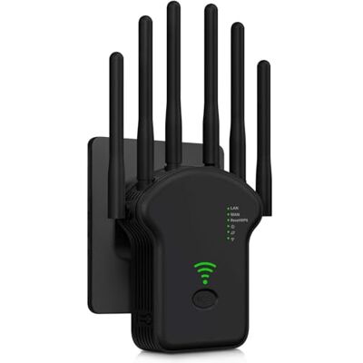Generico Ripetitore WiFi Potente per Casa,Amplificatore Wifi,6 Antenna,2 Porte LAN, 360° Copertura,Estensore WiFi per Casa e Ufficio,WiFi Extender,Coverage up to 11,800 sq.ft,Facile installazione- Generico Ripetitore WiFi Potente per Casa,Amplificatore Wifi,6 Antenna,2 Porte LAN, 360° Copertura,Estensore WiFi per Casa e Ufficio,WiFi Extender,Coverage up to 11,800 sq.ft,Facile installazione-