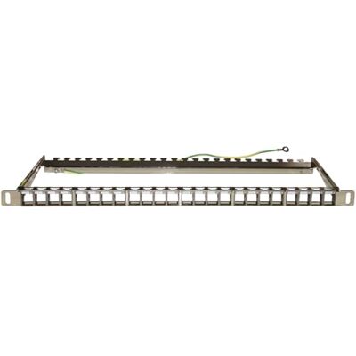 LINK LKPV24SB Pannello Patch Vuoto in Metallo 1/2 unità – Supporto Posteriore per Connettori Schermati con Presa a Terra, Viti Incluse LINK LKPV24SB Pannello Patch Vuoto in Metallo 1/2 unità – Supporto Posteriore per Connettori Schermati con Presa a Terra, Viti Incluse