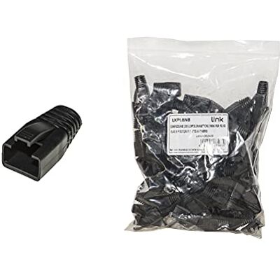 LINK LKPL8N Confezione da 100 Copriconnettori RJ45 da 6 mm per Plug, 8 Poli, Cavo Categoria 5E-6, Nero LINK LKPL8N Confezione da 100 Copriconnettori RJ45 da 6 mm per Plug, 8 Poli, Cavo Categoria 5E-6, Nero