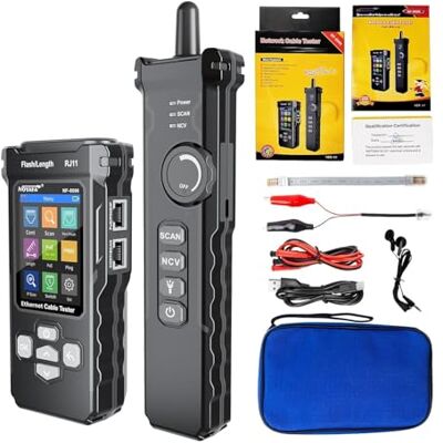 NOYAFA Tester di rete con scansione IP, tester per cavi di rete TDR Test Ping PoE, lampeggiante porta, toner con cavo TDR per Ethernet RJ11 RJ45 NOYAFA Tester di rete con scansione IP, tester per cavi di rete TDR Test Ping PoE, lampeggiante porta, toner con cavo TDR per Ethernet RJ11 RJ45