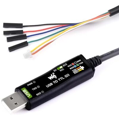 Waveshare Industrial USB TO TTL (D) Serial Cable, FT232RNL Chip, Multi Protection Circuits, for Win7/8/10/11/Mac/Linux, With 4pin Header+SH1.0 3PIN Connector, For Raspberry Pi 5 Serial Port Debugging Waveshare Industrial USB TO TTL (D) Serial Cable, FT232RNL Chip, Multi Protection Circuits, for Win7/8/10/11/Mac/Linux, With 4pin Header+SH1.0 3PIN Connector, For Raspberry Pi 5 Serial Port Debugging
