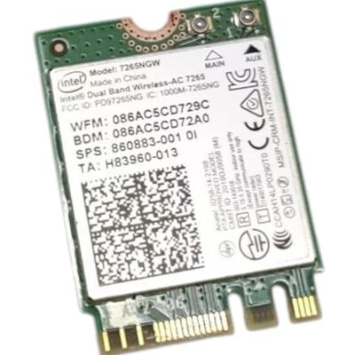Intel Dual Band Wireless-AC 7265 802.11ac, Dual Band, 2x2 Wi-Fi + Bluetooth 4.0 (7265NGW) Intel Dual Band Wireless-AC 7265 802.11ac, Dual Band, 2x2 Wi-Fi + Bluetooth 4.0 (7265NGW)