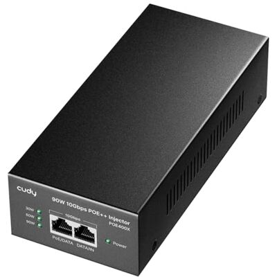 Cudy Injector PoE da 90 W e 10 Gbps, 802.3bt/at/af, 10GbE, POE400X PoE 90 W 802.3bt/at/af, ingresso/uscita 10 GbE, alimentazione su 4 coppie, 90 m a 10 Gbps, protezione da sovratensioni 4 kV Cudy Injector PoE da 90 W e 10 Gbps, 802.3bt/at/af, 10GbE, POE400X PoE 90 W 802.3bt/at/af, ingresso/uscita 10 GbE, alimentazione su 4 coppie, 90 m a 10 Gbps, protezione da sovratensioni 4 kV