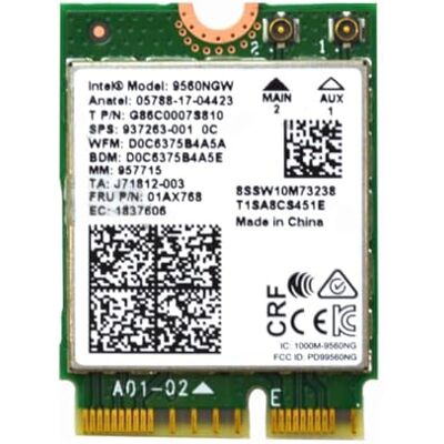 Intel 9560NGW Wireless-AC 9560 802.11AC WLAN PCI-Express Bluetooth 5.1 WiFi Card G86C0007S810 No vPro Intel 9560NGW Wireless-AC 9560 802.11AC WLAN PCI-Express Bluetooth 5.1 WiFi Card G86C0007S810 No vPro