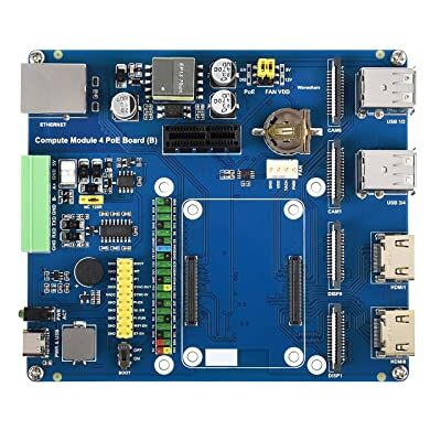 Waveshare Compute Module 4 IO Board con PoE Funzionalità (Tipo B) per Raspberry Pi CM4 Tutte Varianti, PoE Base Scheda Conforme 802.3af, Connettori CSI/DSI/HDMI/USB/ETH/PCIe/RS232/RS485 Integrati Waveshare Compute Module 4 IO Board con PoE Funzionalità (Tipo B) per Raspberry Pi CM4 Tutte Varianti, PoE Base Scheda Conforme 802.3af, Connettori CSI/DSI/HDMI/USB/ETH/PCIe/RS232/RS485 Integrati