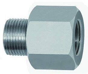 RIEGLER 114446-29.22 Adattatore filettato in alluminio, AG 1/2-27 UNS, IG M12x1,25, SW 17, 1 pezzo