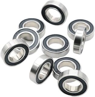 CHULKJFX Bimetal Seal Shield Micro deep Groove Bearing 10pcs 6702-2RS 15 * 21 * 4mm ABEC-7 Chrome Steel Ball Bearings with Black Rubber Seal