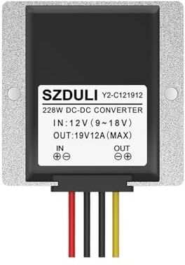 DSXJEZNJ Convertitore DC DC step-up da 12 V a 19 V 1 A 3 A 5 A 8 A 10 A 15 A 20 A 30 A Regolatore DC-DC step-up da 9-18 V a 19 V, adatto for il giro dell'auto voltage regulator (Color : 12V to 19V 12A)