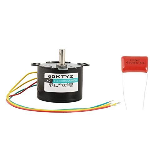 Kuuleyn Motore a corrente alternata, motore a basso numero di giri 220 V, 1 PZ AC220V 5-50 RPM Miniatura a bassa velocità Grande momento di forza Motore sincrono CW/CCW(30)