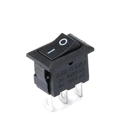 OUMIFAND Interruttore a pulsante da 50 pezzi 10x15mm 2 pin 3A 250 V KCD11 Interruttore a bilanciere on/off a scatto (Color : 3pin black)