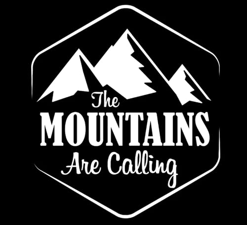 Japansai Adesivo Camper van Furgoncino 4x4   Colore Bianco Frase "Mountains are Calling" per auto moto   Dimensioni: 4,3 cm x 5,8 cm