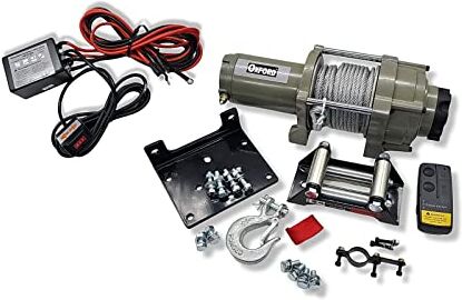 TANIASHOP Verricello Elettrico con Telecomando Senza Fili con cavo in acciaio 15 mt Verricello Elettrico 12V con capacità di Carico 4000LB Argano paranco per furgoni auto barche