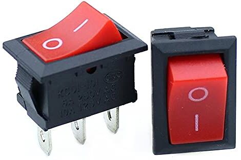 AWQXGARG 5PCS KCD1 Rosso Barca Auto Interruttore A Bilanciere On-Off 2Pin 3Pin 6A 220V 10A 125V Pulsante 15 * 21mm (Color : 3Pin)