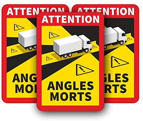 iSecur Angles Morts Targhetta magnetica per la Francia, 17 x 25 cm, 3 pezzi, autobus e furgone, con attenzione, attenzione, segnaletica, resistente agli agenti atmosferici I