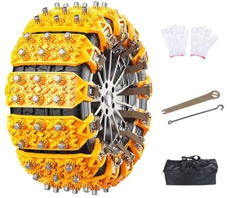 RIDELF Catene Neve Auto per Se-at Tarraco, Pneumatico Antiscivolo Set Pneumatici Emergenza Invernali Sicurezza,Yellow-B-6 Piece