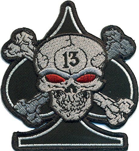 Patch PIK Lucky 13 ossa incrociate pirati teschio motociclista Rockabilly toppa