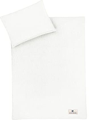 Julius Zöllner Mussola – Biancheria da letto per bambini 100 x 135 + 40 x 60 cm, set da 2 pezzi di copripiumino e federa, 100% mussola di cotone con chiusura lampo, standard 100 by OEKO-TEX, avorio