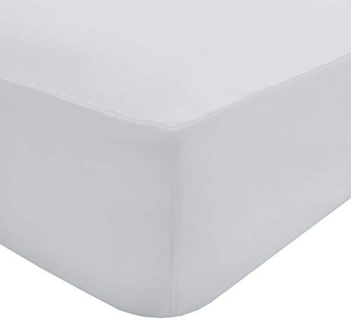 Sleepdown Lenzuolo con angoli extra profondi in 100% cotone egiziano, 200 fili, per letto singolo, 40 cm, colore: bianco