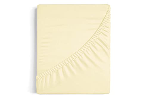 Blanco Lenzuola con angoli 200 x 190/200 cm   Letto da 200 cm (+ misure disponibili)   Tessuto in cotone/poliestere 50/50   Design  giallo