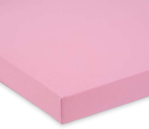 FabiMax Lenzuolo con angoli elasticizzati in jersey di cotone biologico per box a 6 angoli, colore: Rosa