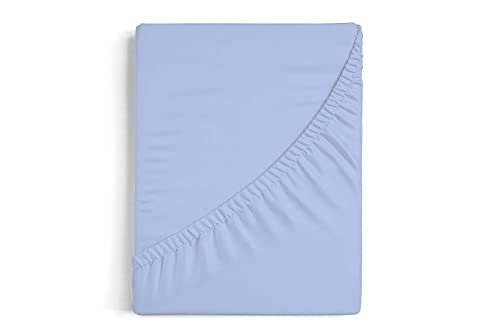Blanco Lenzuolo con angoli    Lenzuolo in cotone 100%   Lenzuola con angoli 150 x 190/200 cm   Colore blu