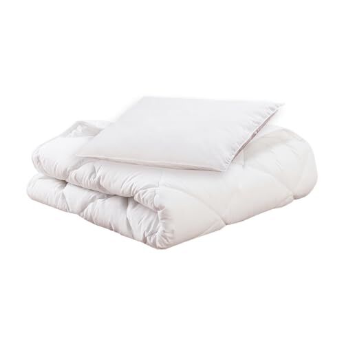 MON P'TIT DODO Confezione bio piumino + cuscino 100 x 140/40 x 60 cm, colore: bianco