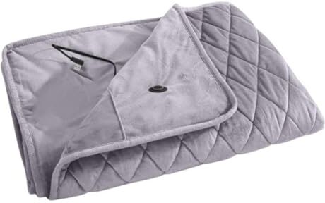 Otueidnsy Coperta Alimentata Da Power Bank Inverno Scaldacollo Scaldacollo USB Coperta Riscaldante Corpo Spessa Riscaldatore Letto Macchina Grigio Chiaro A Durevole Facile da Installare Facile Da