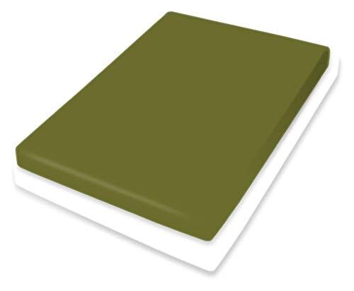 Bassetti Lenzuolo con angoli elasticizzati, 140 x 200 cm, 160 x 220 cm, colore: verde oliva