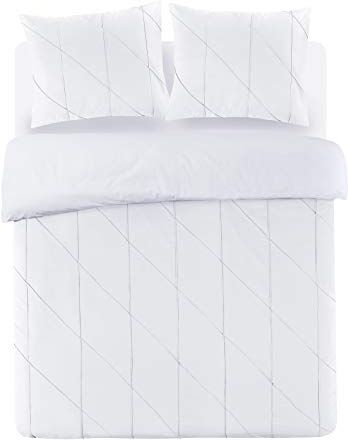 Papillon Set di Biancheria da Letto, Percalle, Bianco, 155 x 220 + 80 x 80 cm