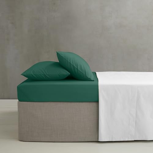 Catherine Lansfield Easy Iron Lenzuolo con angoli, in percalle pettinato, per letto super king, colore: verde scuro