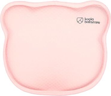 Koala Babycare Cuscino Neonato Plagiocefalia Sfoderabile (con due Federe) per aiutare a prevenire e trattare la Testa Piatta in Memory Foam Rosa Design Registrato KBC®