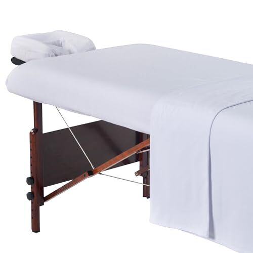 Master Massage Set di lenzuola in flanella 3 in 1 per tavolo, federa per cuscino viso, lenzuolo da tavolo, bianco puro, 1 pezzo, bianco